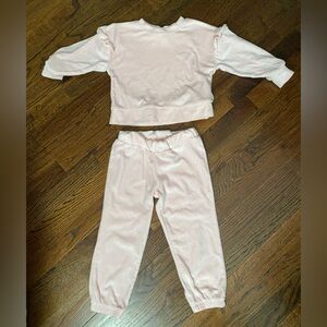 Carter's toddler girl 3T matching set (2pc) velour soft ballerina pink lounge